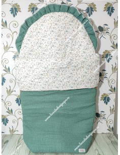 Saco Universal Waffle Verde Jade Combi Flores Camel