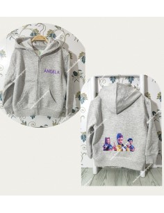 Sudadera Capucha gris Básica K-Pop con nombre