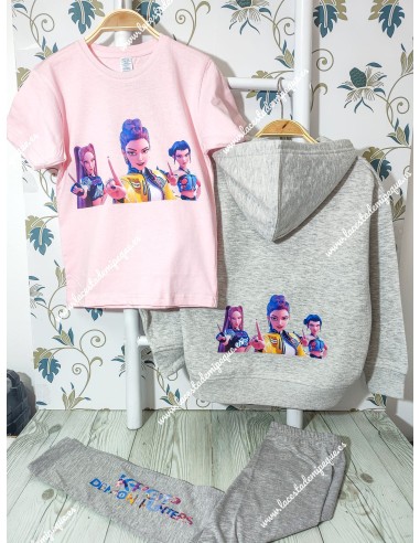 Sudadera Capucha gris Básica K-Pop con nombre