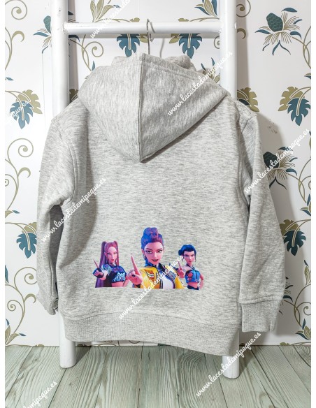 Sudadera Capucha gris Básica K-Pop con nombre