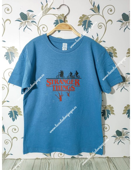 Camiseta manga corta básica azul petróleo