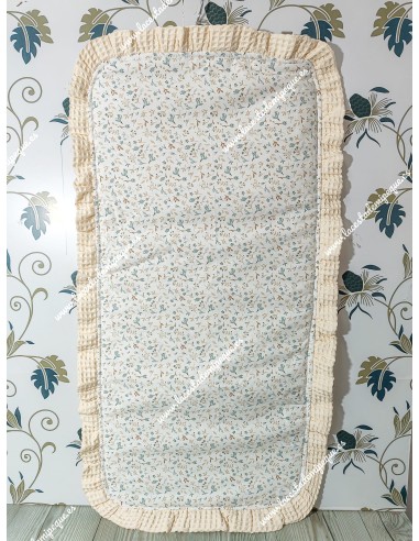 Colchoneta Capazo Universal Flores Camel volante alrededor waffle beige