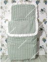 Saco Capazo Desmontable Vichy Verde Oliva Cuadros-P y Bambula con interior de algodón