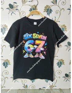 Camiseta M/C negra Six seven