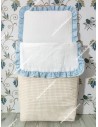 Saco Capazo Desmontable Wafle Beige, Waffle Celeste y Bambula Blanca