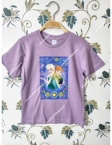 Camiseta M/C lila estampada