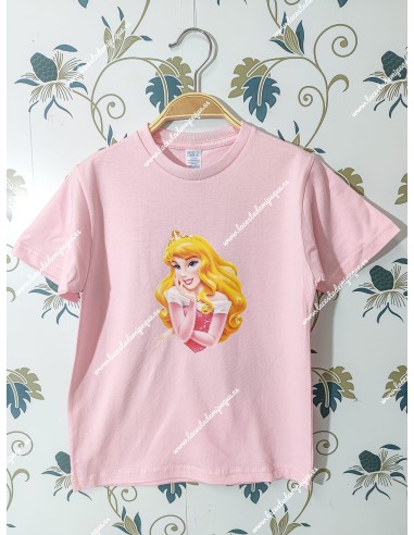 Camiseta manga corta rosa estampada