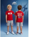 Conjunto Bermuda Spiderman Rojo-Gris
