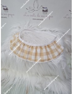 Cuello Volante Vichy Beige Cuadros-M