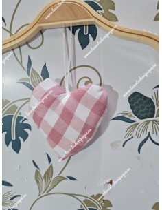 Colgante Corazón Vichy Maquillaje Cuadros-M Para Bolsos