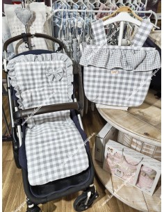 Colgante Corazón Vichy Gris Cuadros-P Para Bolsos 2