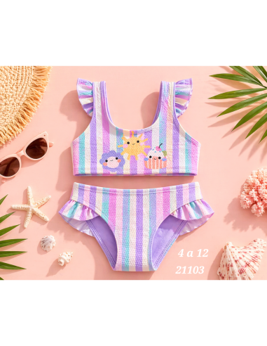 Bikini Rayas Lila