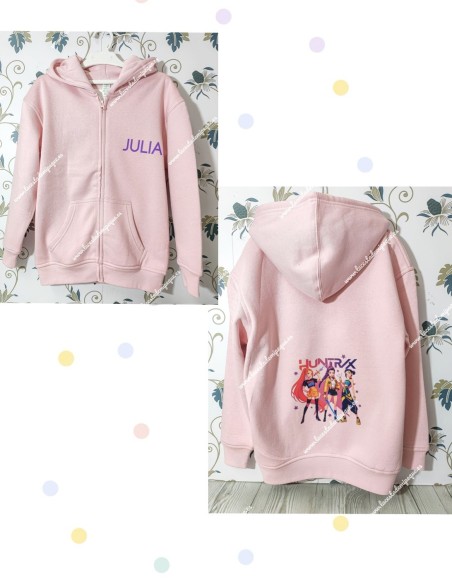 Sudadera Capucha rosa Básica K-Pop con nombre