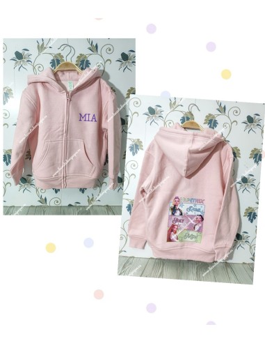 Sudadera Capucha rosa Básica K-Pop con nombre