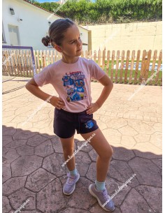 Conjunto Short Huntrix Derpy Rosa-Marino