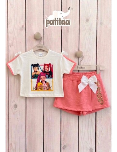 Conjunto Falda Pantalón Huntrix Coral