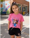 Conjunto Short Huntrix Fucsia-Negro