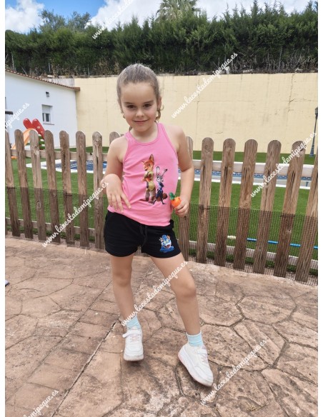 Conjunto Short Zootropolis Fucsia-Negro