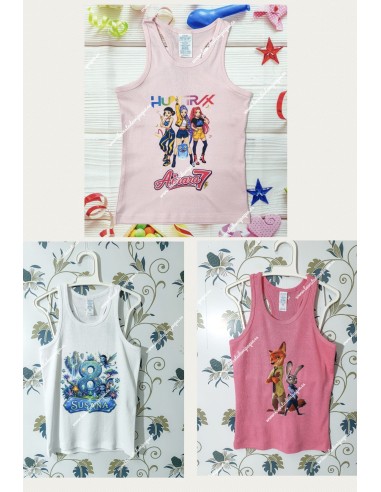 Camiseta Tirantes Blanca-Rosa-Fucsia Cumpleaños