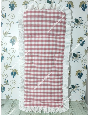 Funda Universal Vichy Maquillaje Cuadros-M Volante Plumeti Blanco