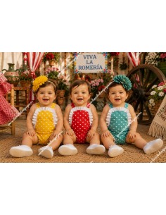 Ranita Flamenca Unisex Verde Agua Lunares Blancos 2