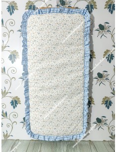 Colchoneta Capazo Universal Flores Camel volante alrededor vichy celeste