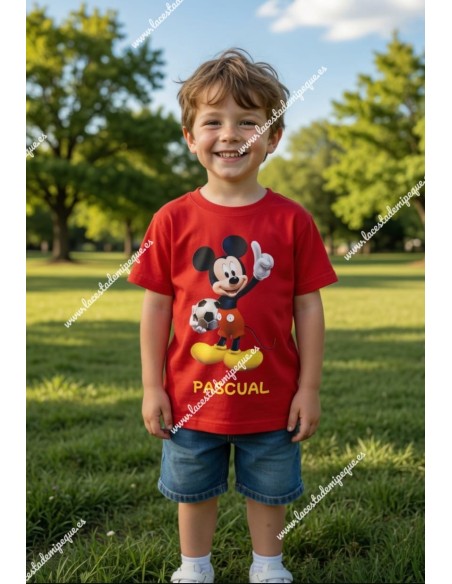 Camiseta M/C roja mickey