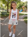 Conjunto Short Huntrix Blanco-Gris Tirantes