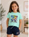 Conjunto Short Six Seven Verde Agua-Marino
