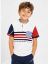 Polo Niño Cuello Mao Blanco M/C