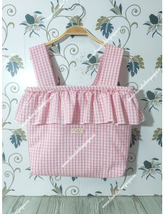 Bolso Pocket Vichy Rosa Pequeño Volantito