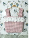 Bolso Pocket Cremallera Vichy Maquillaje Cuadros-P Volante plumeti blanco
