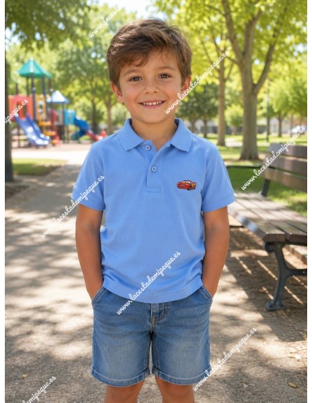 Polo Unisex Manga Corta Celeste