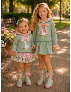 Conjunto Faldita Verde Patito Alma 2