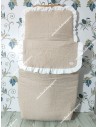 Saco Capazo Desmontable con tejidos: Bambula Lino y blanca