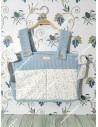 Bolso Pocket Cremallera Waffle celeste Bolsillos y lazos laterales Flores Camel