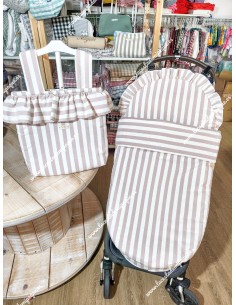 Pack Bolso y Saco Universal Rayas Nude