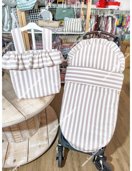Pack Bolso y Saco Universal Rayas Nude
