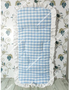 Funda Universal Vichy Celeste Cuadros-M Volante Plumeti Blanco