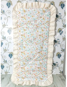 Funda Universal Flores Turquesa Volante Waffle Beige