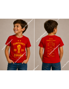Camiseta M/C Roja España Campeones Niño