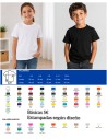Camiseta Manga Corta Infantil Unisex Colores