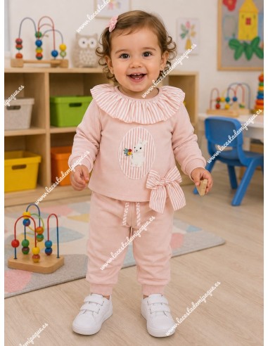 Chandal Conejita Rayas Rosa