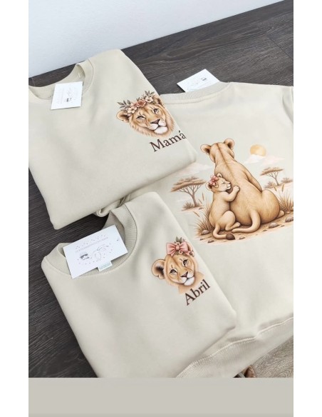Sudadera Beige Colección Mi Manada Mujer