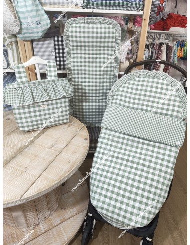 Saco silla Universal Vichy Verde Oliva Cuadros-m combi