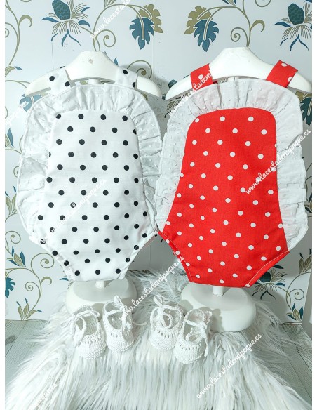 Ranita Flamenca Unisex Blanca Lunares Negros