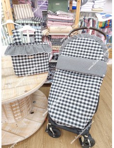 Pack Bolso y Saco Universal Vichy Negro Cuadros-M Combi