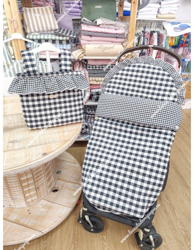 Pack Bolso y Saco Universal Vichy Negro Cuadros-M Combi