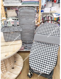 Pack Bolso y Saco Universal Vichy Negro Cuadros-M Combi 2