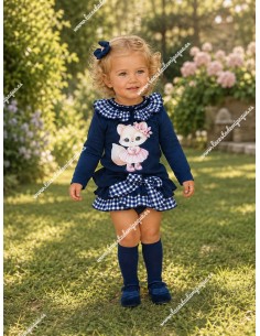 Conjunto Faldita Zorrito Marino